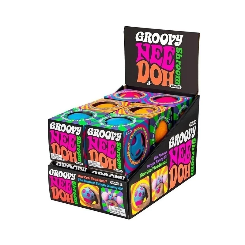Schylling Groovy Needoh Shroom Mushroom Tactile Sensory Toy Squeeze Stress Relief Soft Dough Squishy Vent Decompression Ball