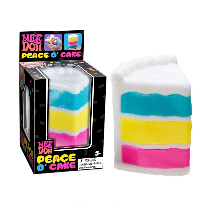 Schylling Needoh Peace O' Cake Fidget Sensory Toy Soft Non‑Toxic Stretch TPR Fingertip Anxiety Relief Decompression Desk Gift