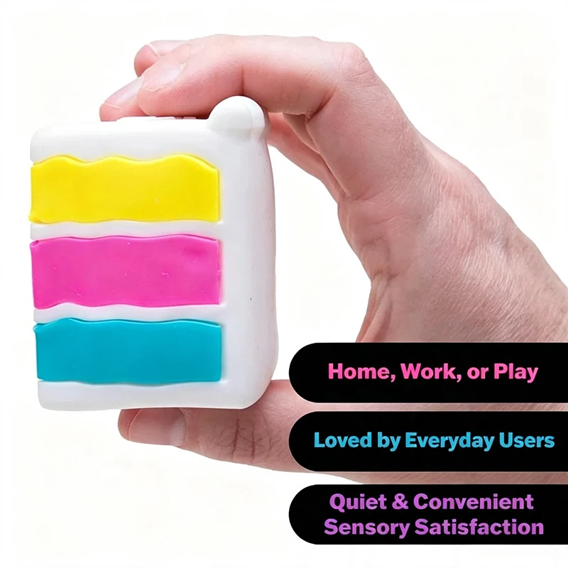 Schylling Needoh Peace O' Cake Fidget Sensory Toy Soft Non‑Toxic Stretch TPR Fingertip Anxiety Relief Decompression Desk Gift
