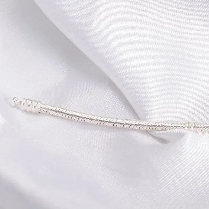 Handmade Original Fine Jewelry 925 Silver Charm Bracelet Soft Smooth Snake Bone Bracelets for Women