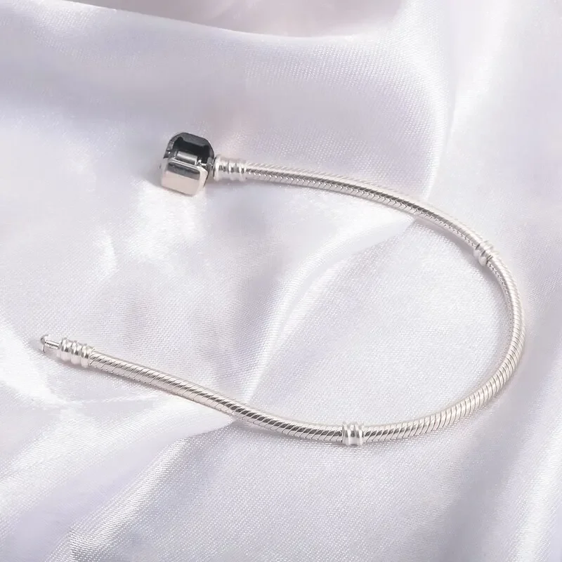Handmade Original Fine Jewelry 925 Silver Charm Bracelet Soft Smooth Snake Bone Bracelets for Women