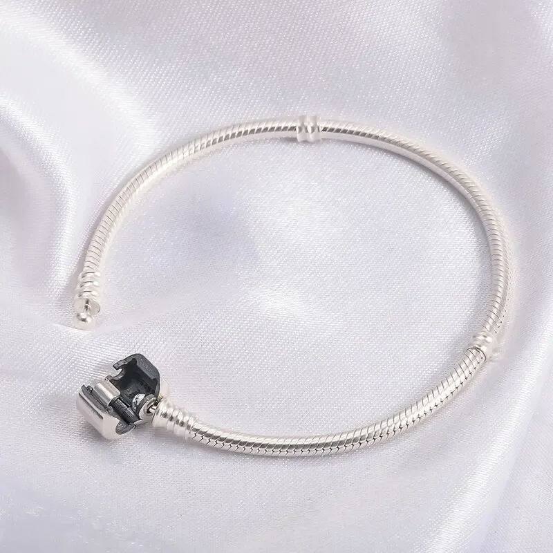 Handmade Original Fine Jewelry 925 Silver Charm Bracelet Soft Smooth Snake Bone Bracelets for Women