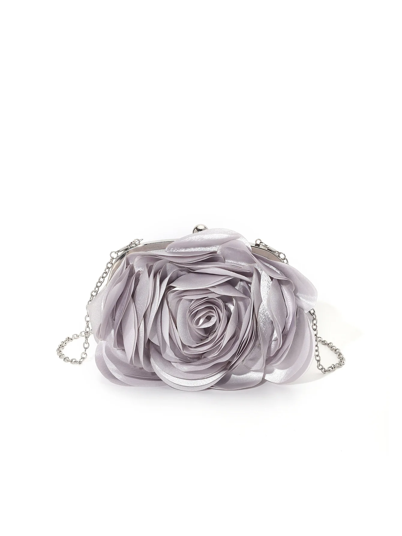 Fashion Pink Flower Petal Banquet Floral Dress Purse Evening Day Clutch Bag Women Luxury Prom Party Wedding Day Bag