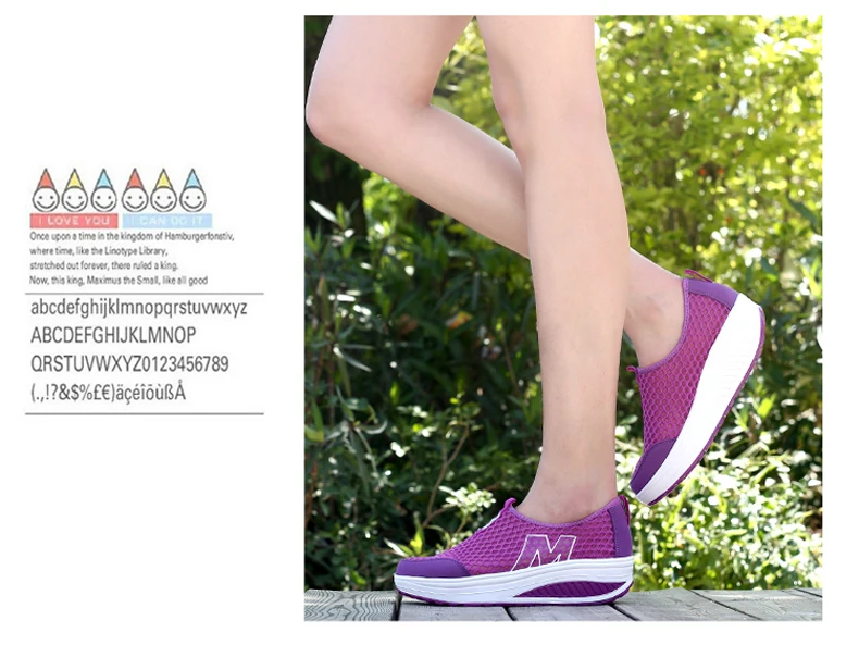 WDZKN Lightweight Breathable Air Mesh Shoes Women Casual Summer Flat Platform Shoes Woman Slip On Swing Shoes Big Size 34-42
