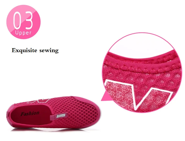 WDZKN Lightweight Breathable Air Mesh Shoes Women Casual Summer Flat Platform Shoes Woman Slip On Swing Shoes Big Size 34-42