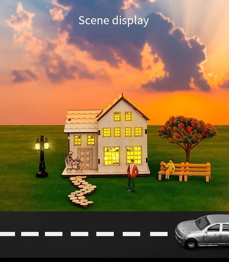 3D Wooden Puzzle Model Christmas LED Light Wood House Luminous Cabin for Home Decor Log House DIY Gift Window Decoration