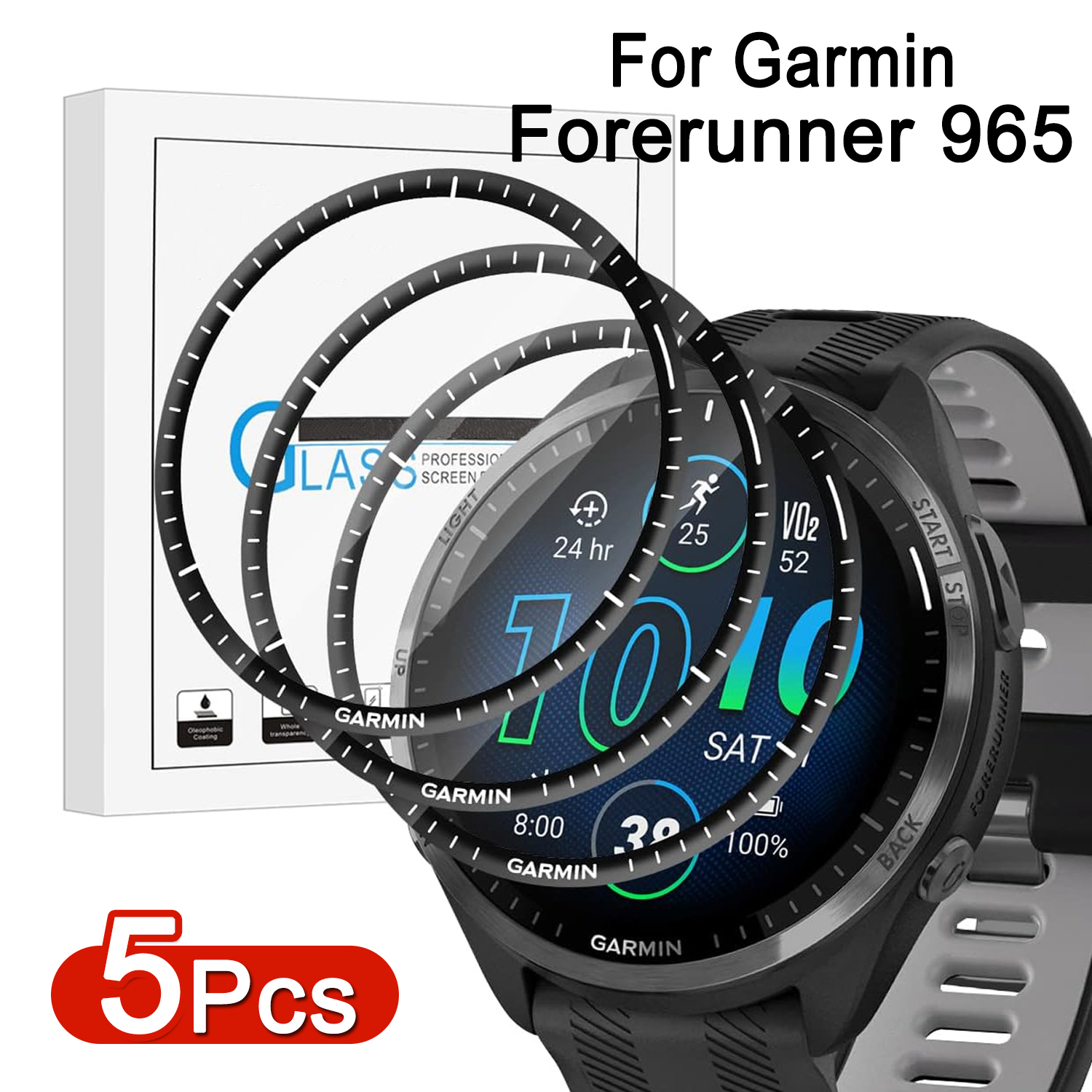 For Garmin Forerunner 965 3D Curved Film Anri-scratch Ultra-thin Screen Protector for Garmin Forerunner 965 Watch Accessories