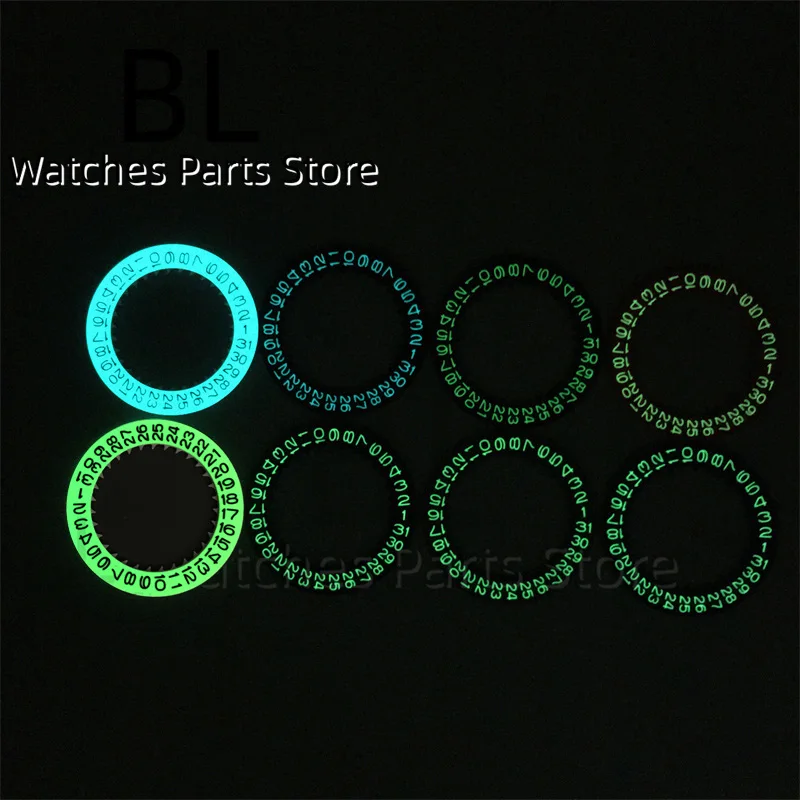NH35 Luminous Watch Calendar Disc Black White Green Blue Date Wheel For NH34 NH35 MovementS Modified Repair ToolS 3.0/3.8 Crown