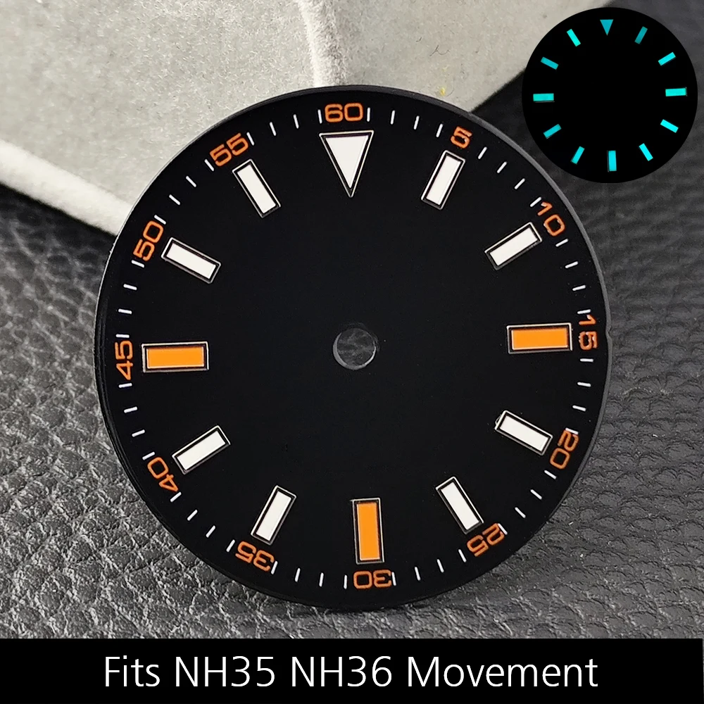 28.5MM Watch Dial Luminous Dial Fit NH35/M8215/E2824 Movement Accessories Watch Parts Watch For Man Sterile Dial NH35 Hands