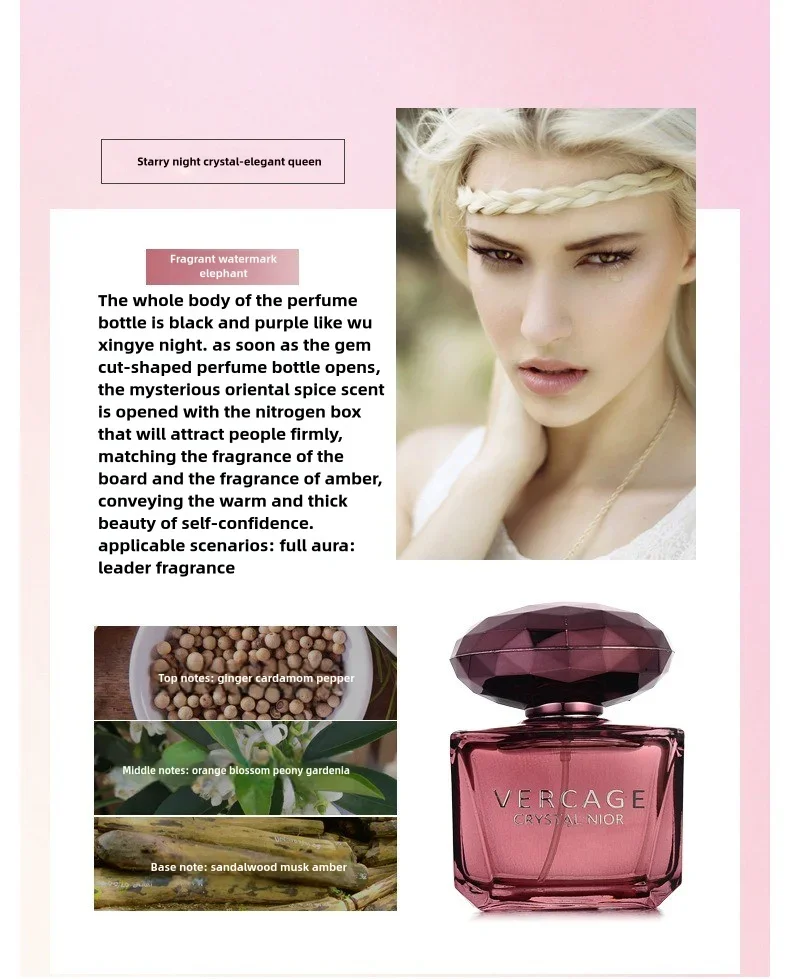 50ml Crystal Diamond Sweet Love Crystal Powder Diamond Black Crystal Lady Eau De Toilette Fragrance Flower Spary Woman Perfumes