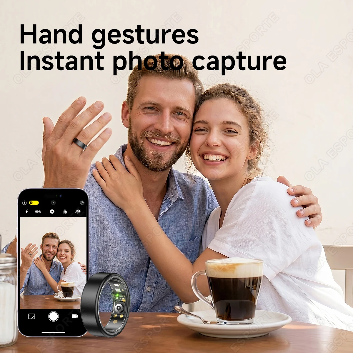 All Size(6-14) Smart Ring for Women Men Healthy Heart Rater Blood pressure Monitor Waterproof Take Photo Control Smartring S R09