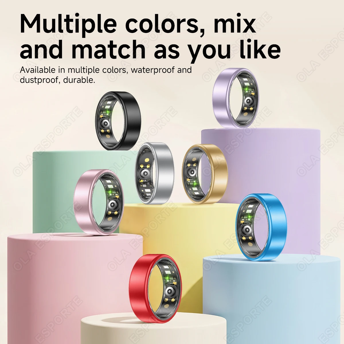 All Size(6-14) Smart Ring for Women Men Healthy Heart Rater Blood pressure Monitor Waterproof Take Photo Control Smartring S R09