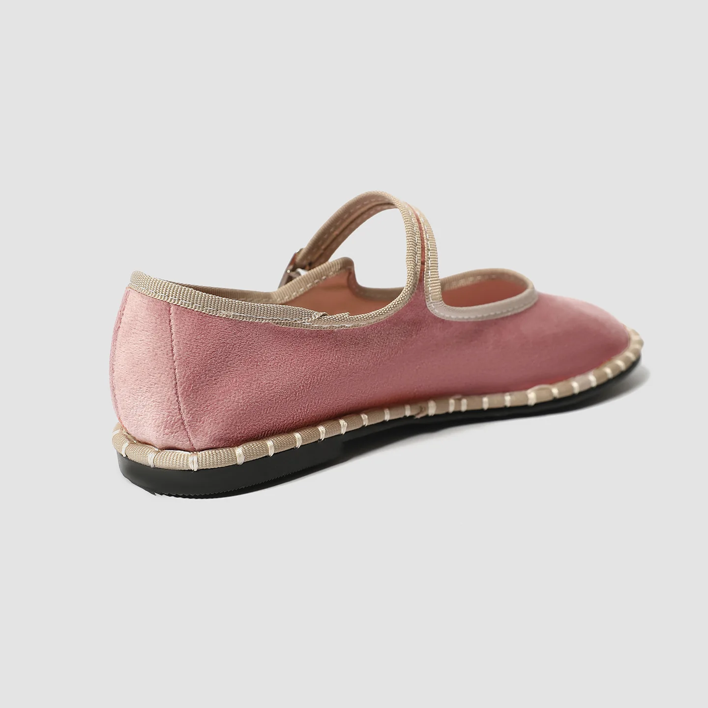 Printed Insole Stitching Velvet Mary Janes Shoes Women High Quality Pleuche Red Ballet Flats Shoes Ladies Casual Cloth Footwear