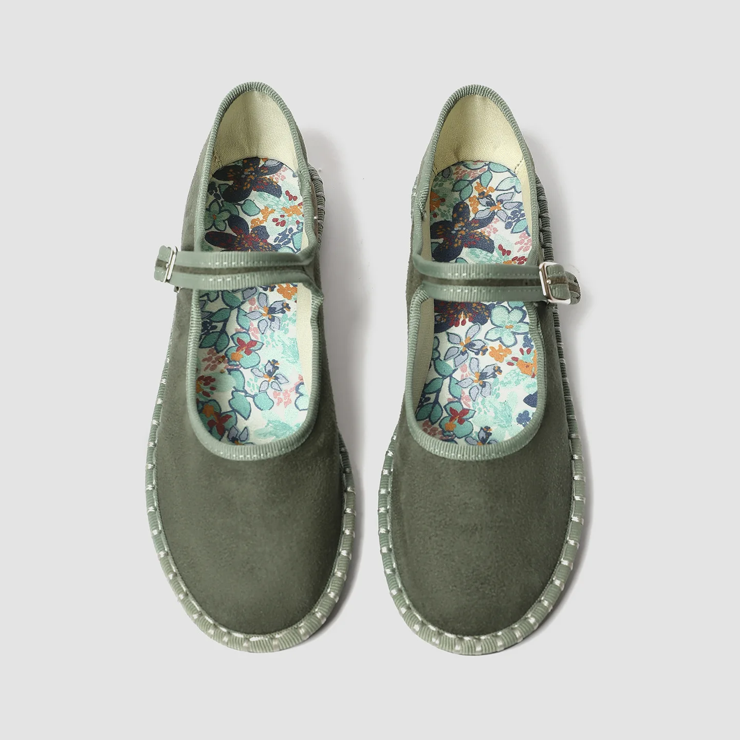 Printed Insole Stitching Velvet Mary Janes Shoes Women High Quality Pleuche Red Ballet Flats Shoes Ladies Casual Cloth Footwear