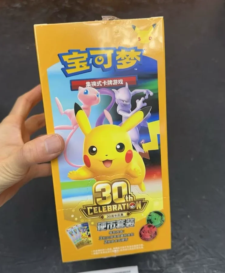 New 100% Genuine Pokemon Cards Pokemon 30th Celebration Coin Set Simplified Chinese Pokemon PTCG Exclusive Collectible Cards Toy