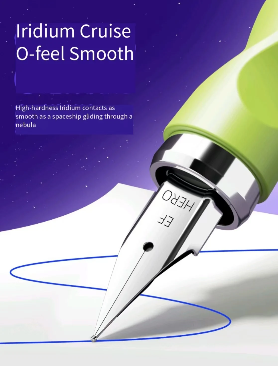 HERO P208 Magnetic Fountain Pen Mini Spaceship Galaxy Explore Cute Aesthetic Replaceable Ink Cartridges Student Calligraphy Pen