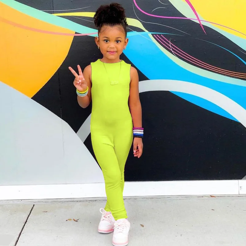 Fashion Baby Girl Boy Sleeveless Jumpsuit Toddler Child Body Suit Slim Romper Pant Summer Overalls Onesies Baby Clothes 2-7Y