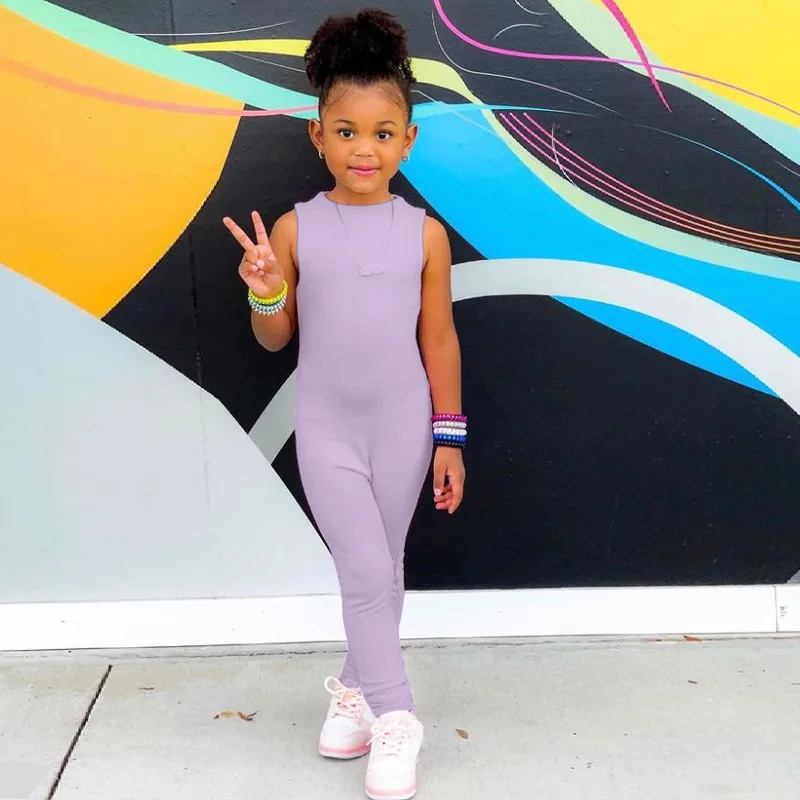 Fashion Baby Girl Boy Sleeveless Jumpsuit Toddler Child Body Suit Slim Romper Pant Summer Overalls Onesies Baby Clothes 2-7Y