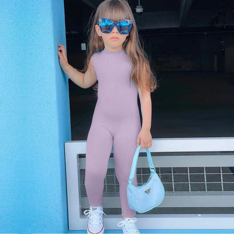 Fashion Baby Girl Boy Sleeveless Jumpsuit Toddler Child Body Suit Slim Romper Pant Summer Overalls Onesies Baby Clothes 2-7Y