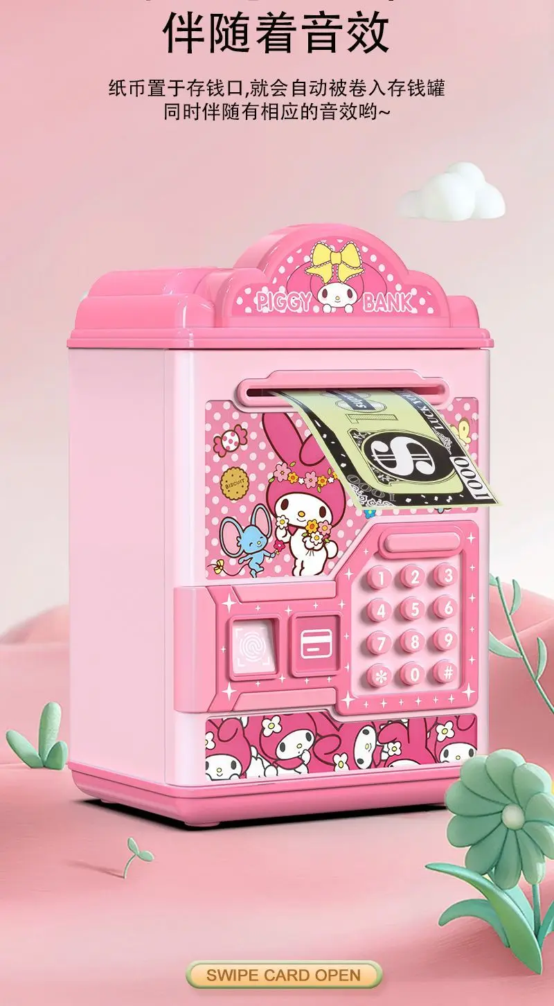 Sanrio New Hello Kitty Kuromi My Melody Cinnamoroll Kawaii Anime Cartoon Piggy Bank Good Looks Sense of Luxury Household Use