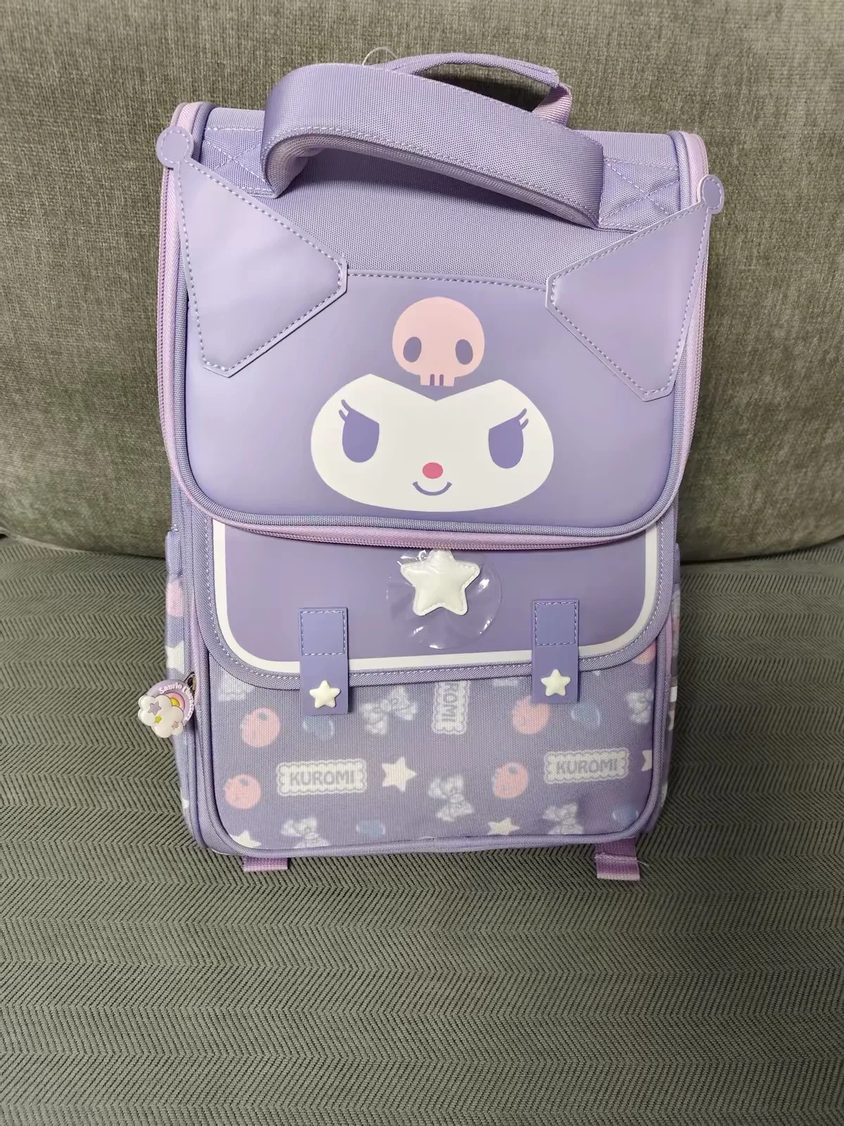 Sanrio Kuromi Primary School Daily Use Bag Ergonomic Multi-Compartment Lightweight Spine Support Wide Shoulder Straps Backpack