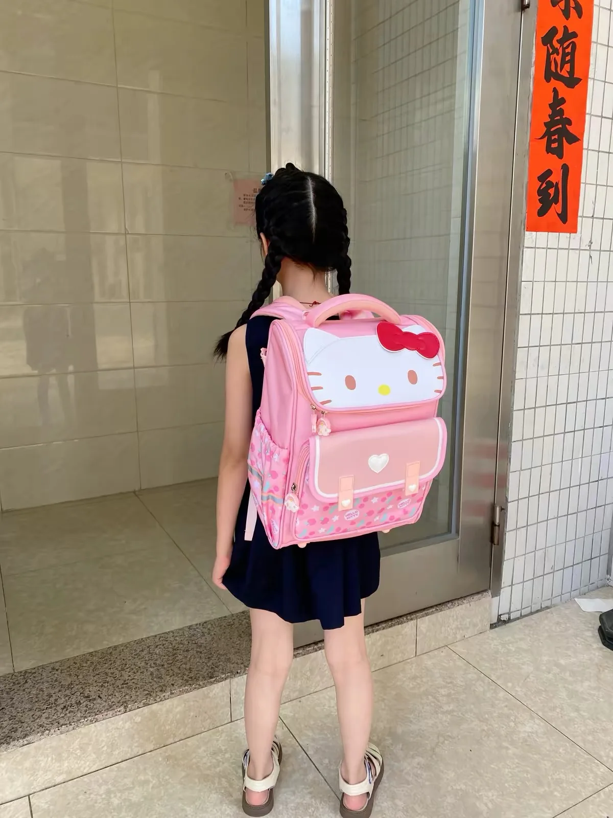 Sanrio Kuromi Primary School Daily Use Bag Ergonomic Multi-Compartment Lightweight Spine Support Wide Shoulder Straps Backpack