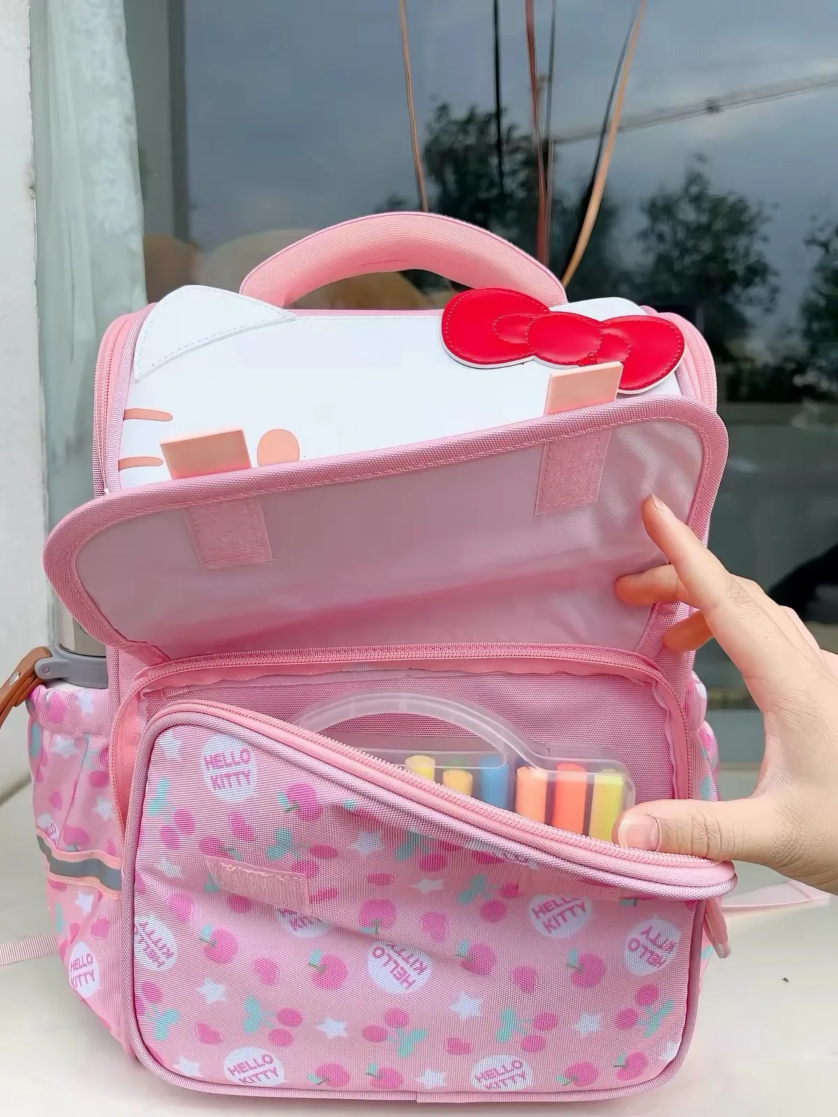 Sanrio Kuromi Primary School Daily Use Bag Ergonomic Multi-Compartment Lightweight Spine Support Wide Shoulder Straps Backpack