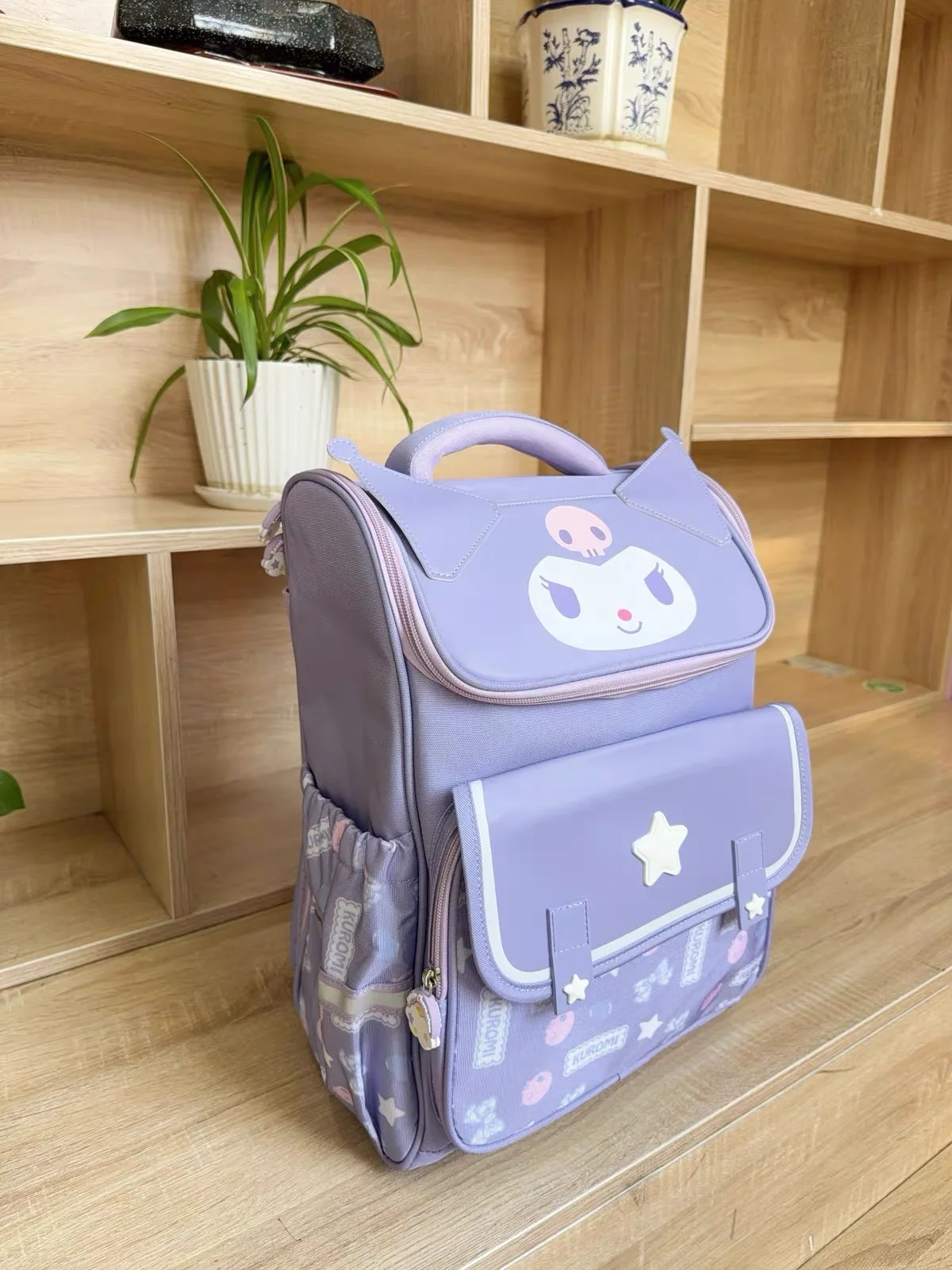 Sanrio Kuromi Primary School Daily Use Bag Ergonomic Multi-Compartment Lightweight Spine Support Wide Shoulder Straps Backpack