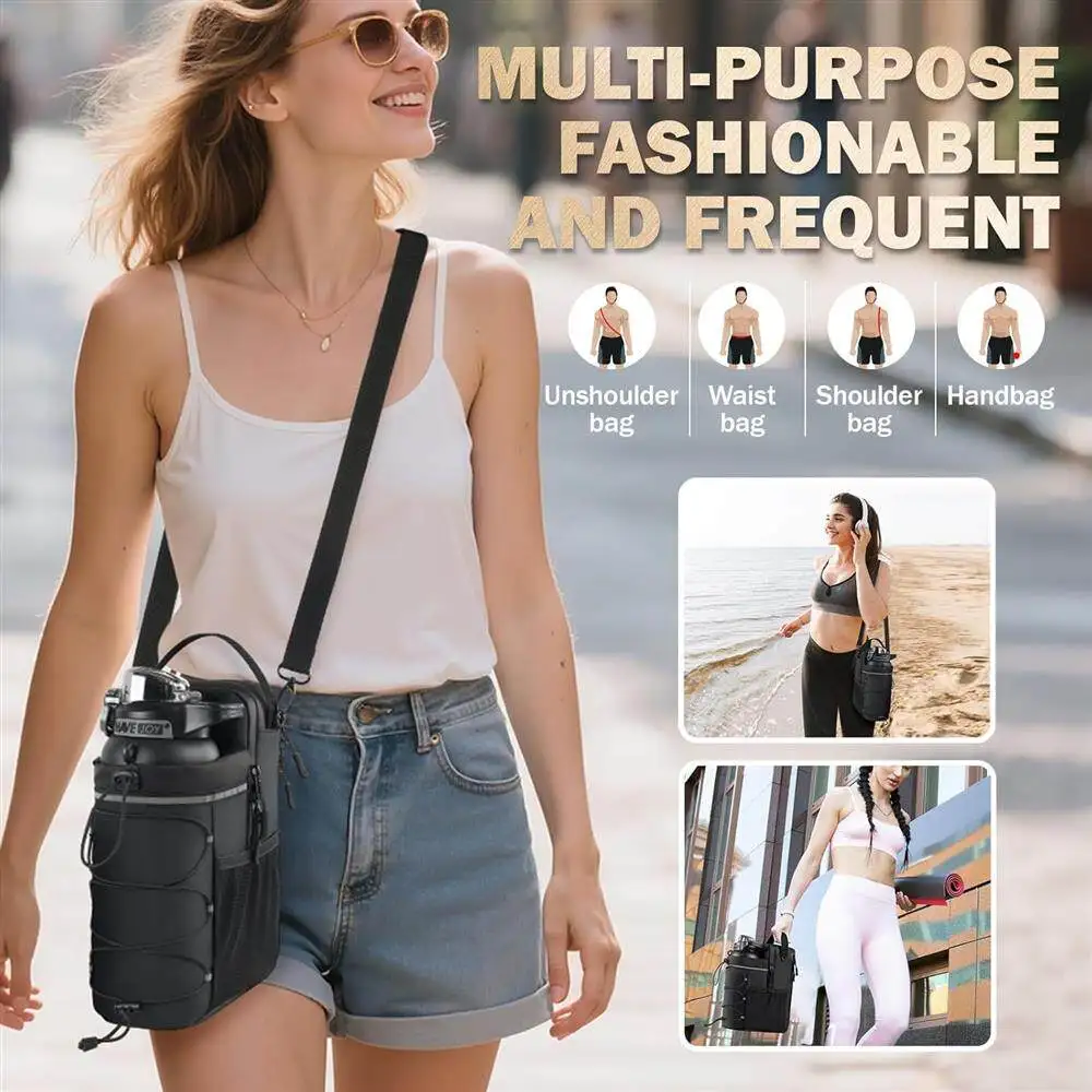 Magnetic Gym Bag Large Capacity Magnetic Carrier Bag With Phone Pocket Portable Gym Water Bottle Pouch Gym Accessories Storage
