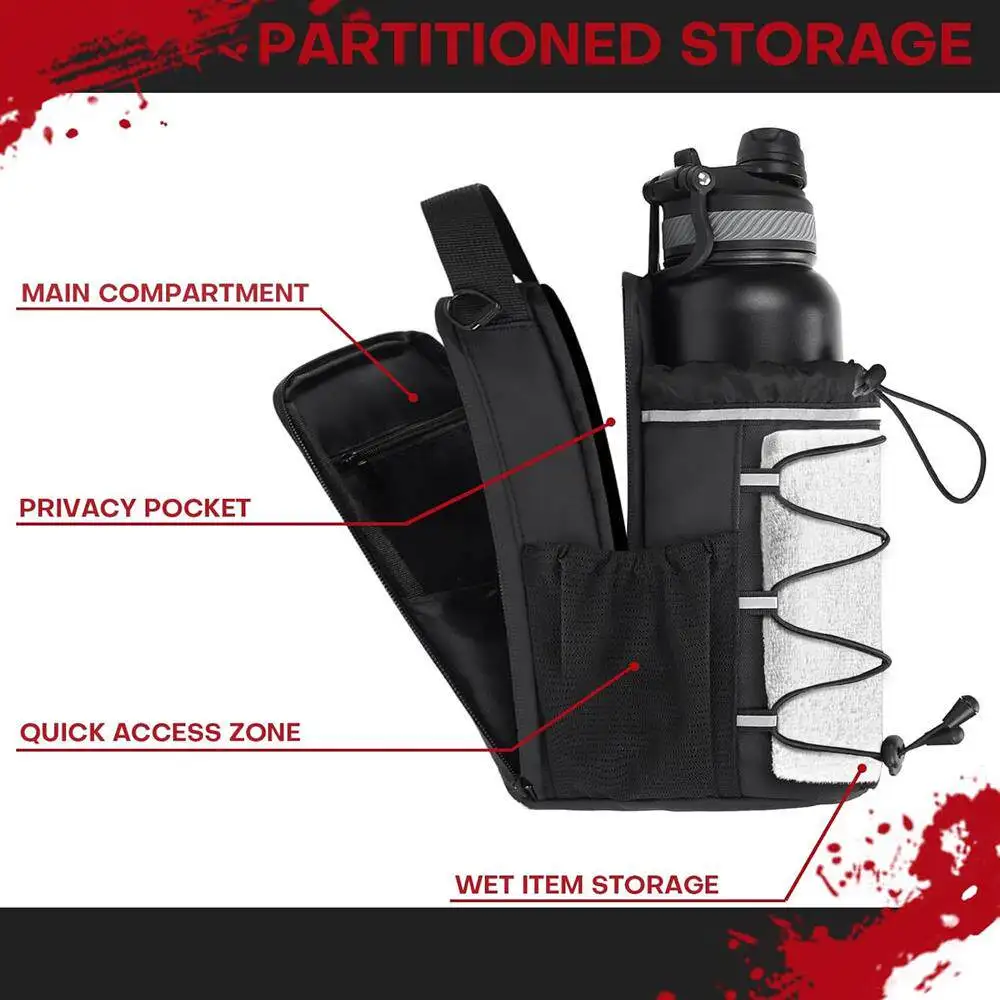 Magnetic Gym Bag Large Capacity Magnetic Carrier Bag With Phone Pocket Portable Gym Water Bottle Pouch Gym Accessories Storage