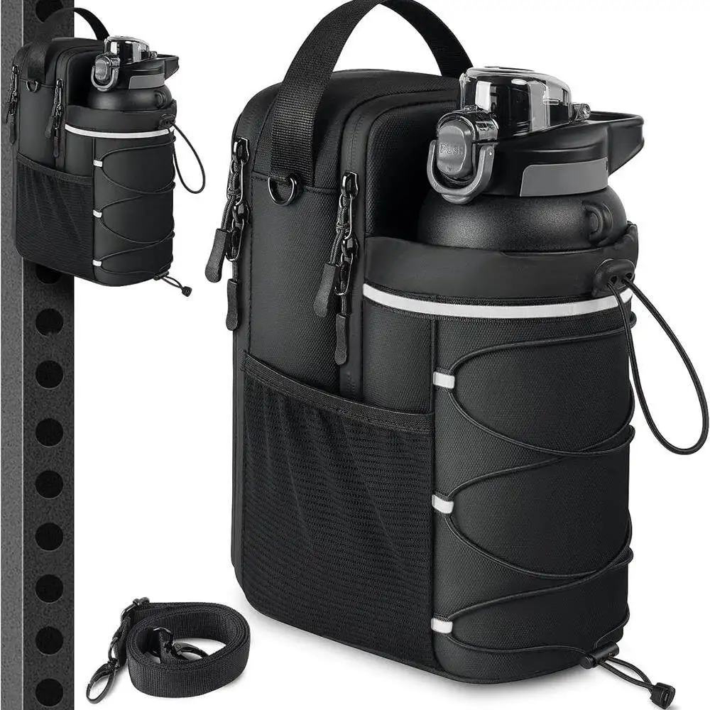 Magnetic Gym Bag Large Capacity Magnetic Carrier Bag With Phone Pocket Portable Gym Water Bottle Pouch Gym Accessories Storage