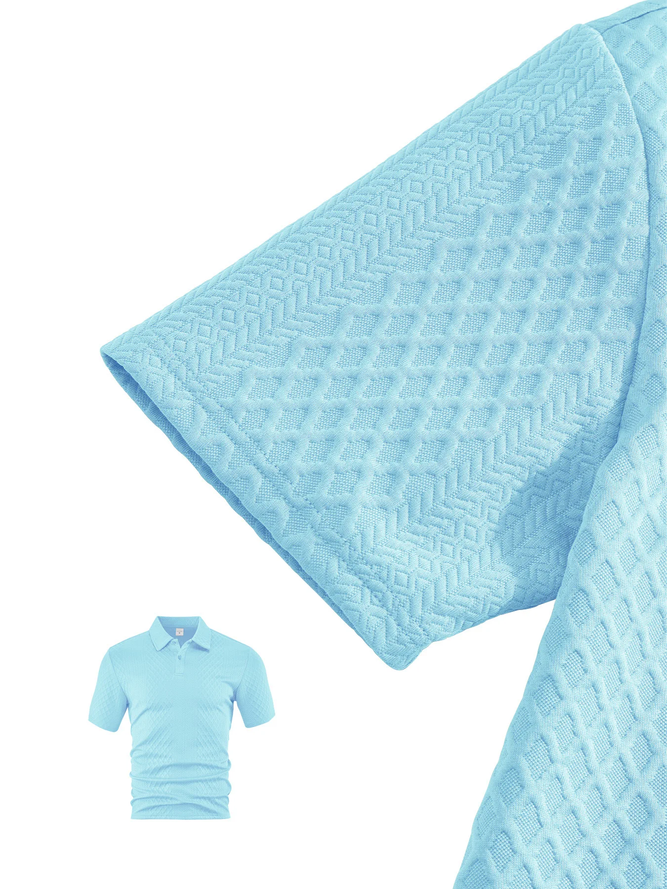 Casual Sports Style Short Two Piece Set Men's Fashion Solid Color Jacquard Short Sleeves Pullover POLO Shirt Shorts 2 Piece Sets