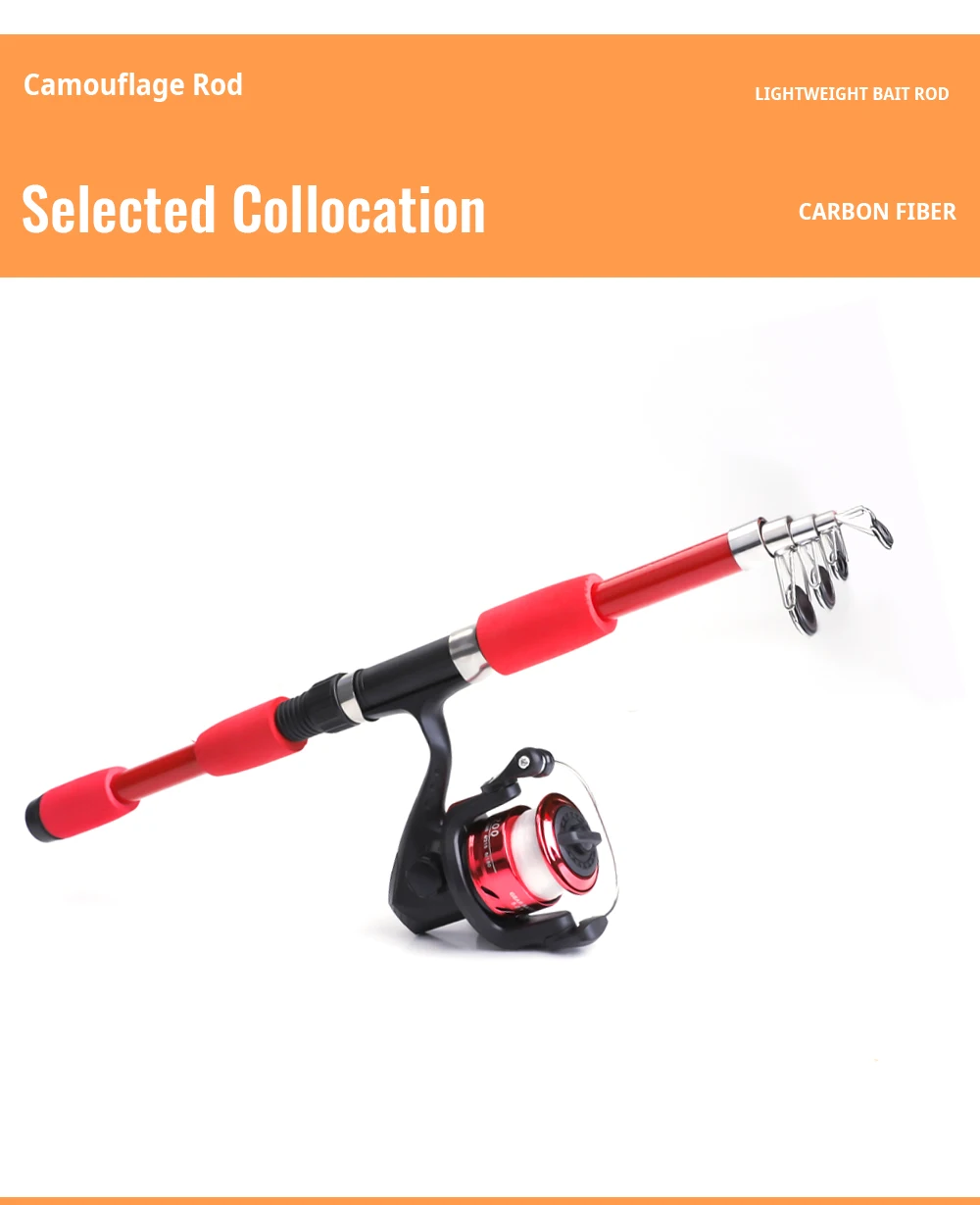 NGB 1.8/2.1m Telescopic Fishing Rod Reel Combo Full Kit Carbon Fiber Rod Pole Spinning Reel Fishing Bag Case Pesca Gear Set