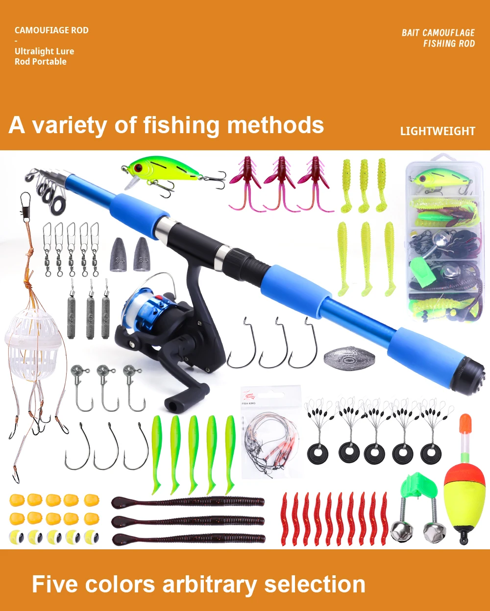 NGB 1.8/2.1m Telescopic Fishing Rod Reel Combo Full Kit Carbon Fiber Rod Pole Spinning Reel Fishing Bag Case Pesca Gear Set