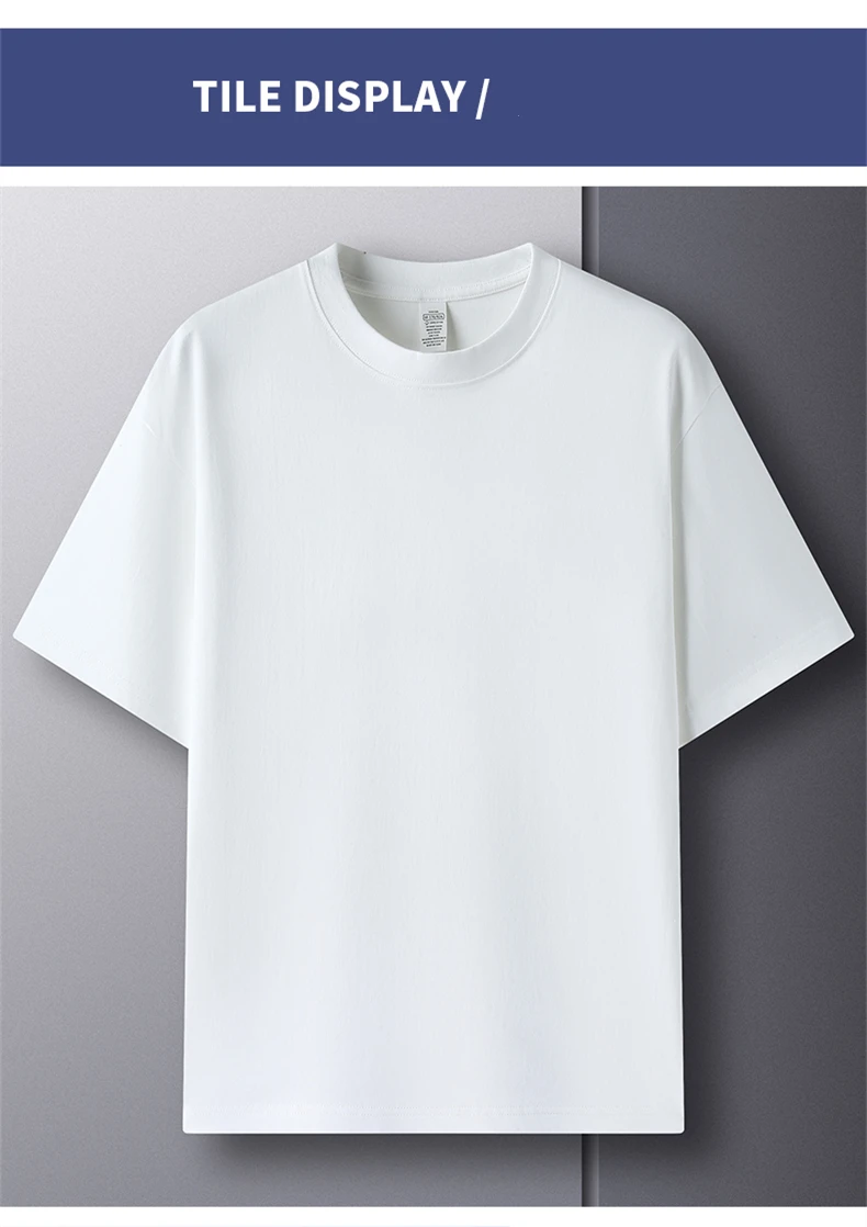 High Quality 100% Cotton Short Sleeve Men's T-Shirt Summer Round Neck Loose Casual Solid Color Plus Size Breathable Top Women
