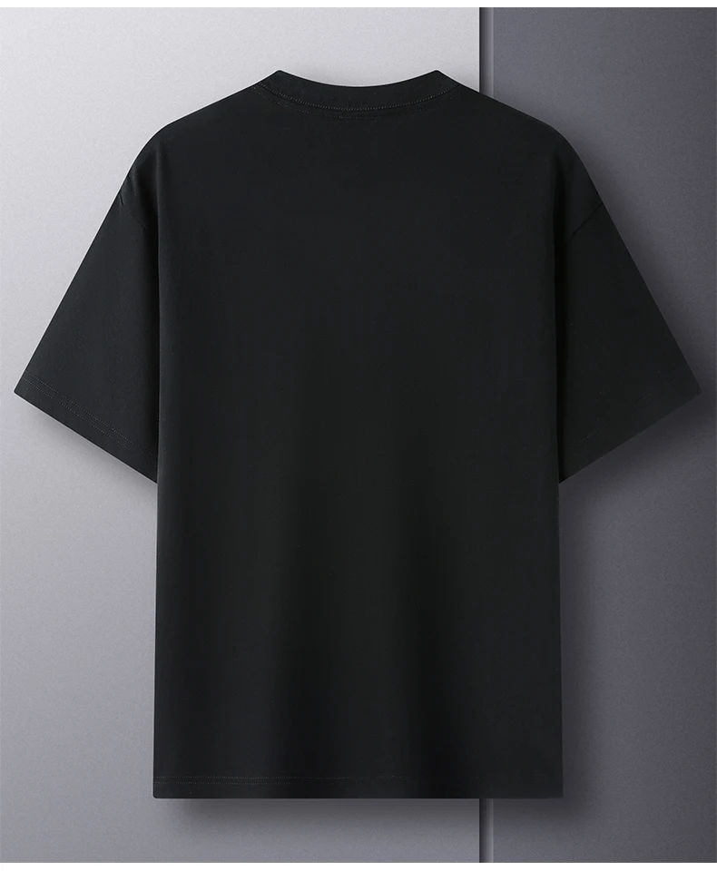 High Quality 100% Cotton Short Sleeve Men's T-Shirt Summer Round Neck Loose Casual Solid Color Plus Size Breathable Top Women