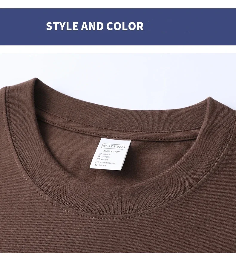 High Quality 100% Cotton Short Sleeve Men's T-Shirt Summer Round Neck Loose Casual Solid Color Plus Size Breathable Top Women