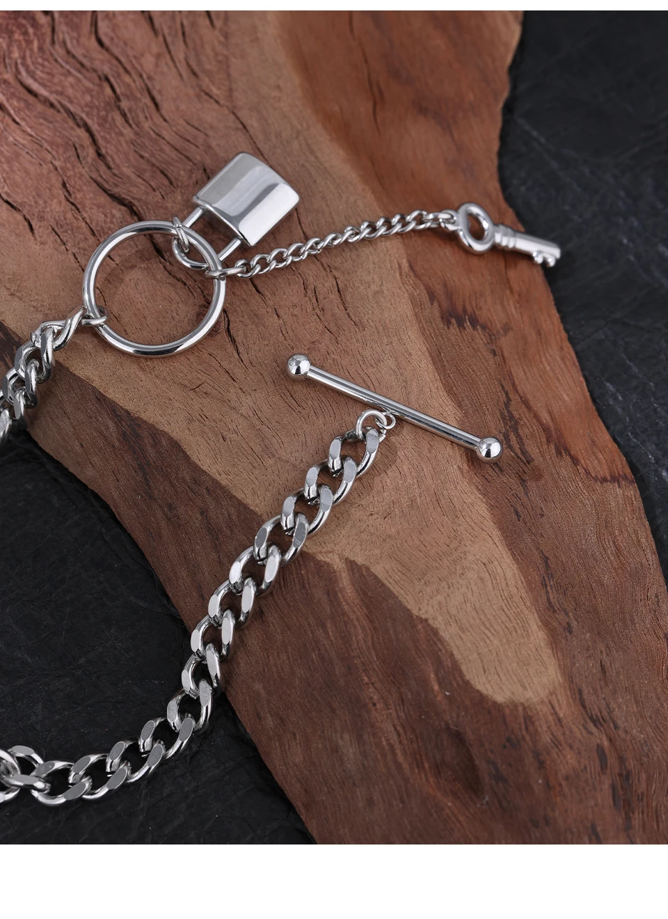 Yhpup New 316L Stainless Steel Jewelry Punk Metal Lock Pendant Necklace Minimalist 18 K Plated Chain подвеска Necklace Gala