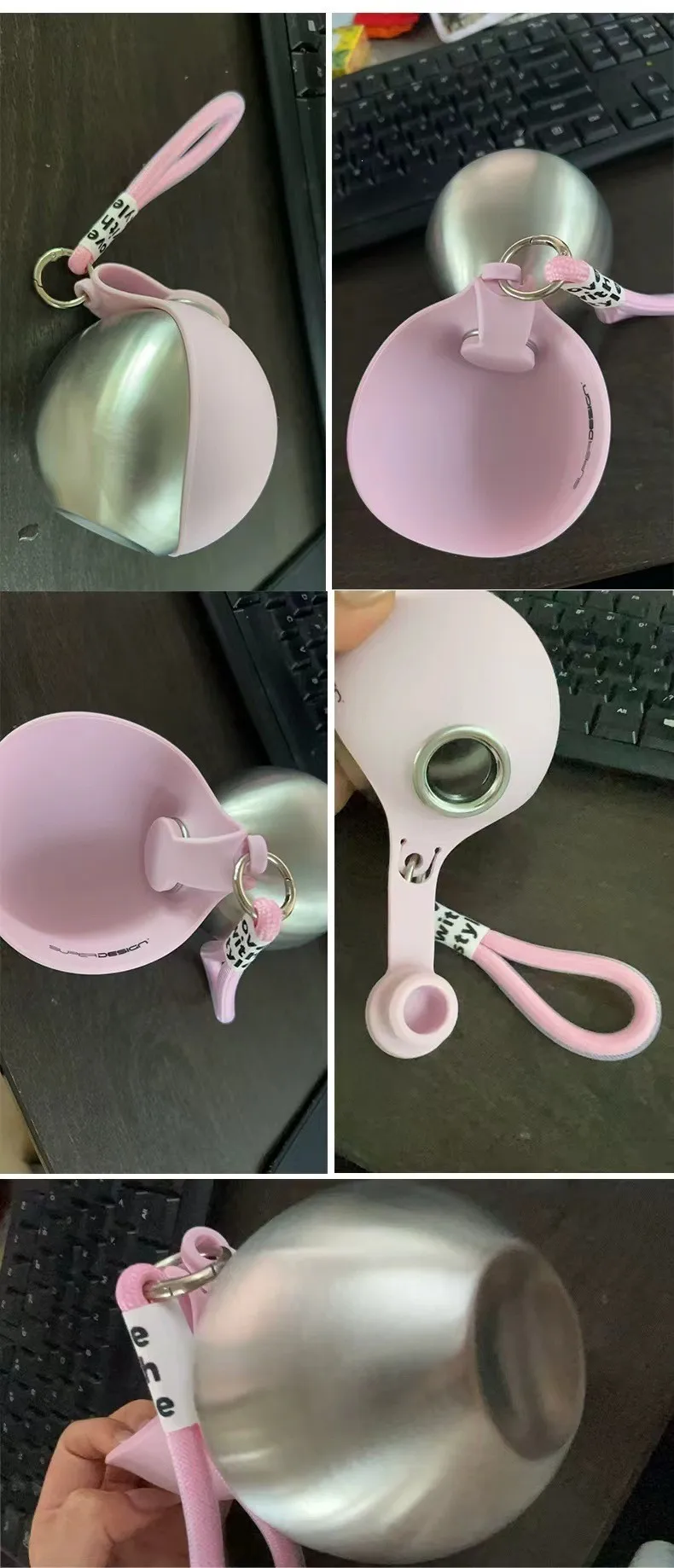 Portable Dog Water Bottle Stainless Steel Travel Cat Water Dispenser with Bowl No-Spill Puppy Water Bottle for Walking Hiking