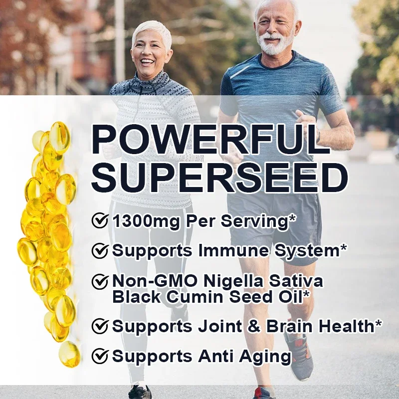 Yimiduk Premium Black Seed Oil Supplement, for Overall Wellness & Vitality, Joint & Brain Health & Immune System, Anti Aging