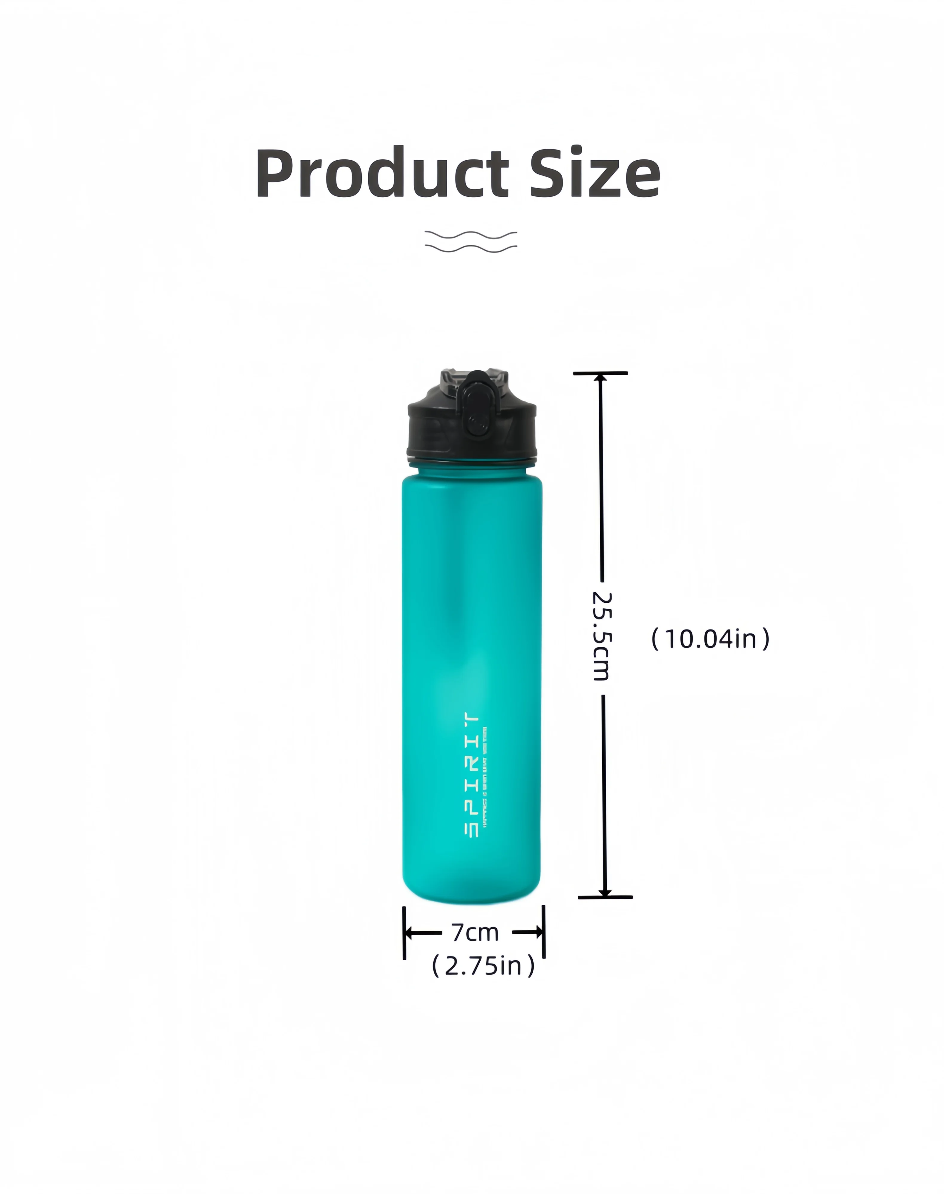 750ML Leak-Proof Sports Water Bottle with Straw and Carrying Loop BPA-Free Portable Mug with Seal Lid for Fitness Camping
