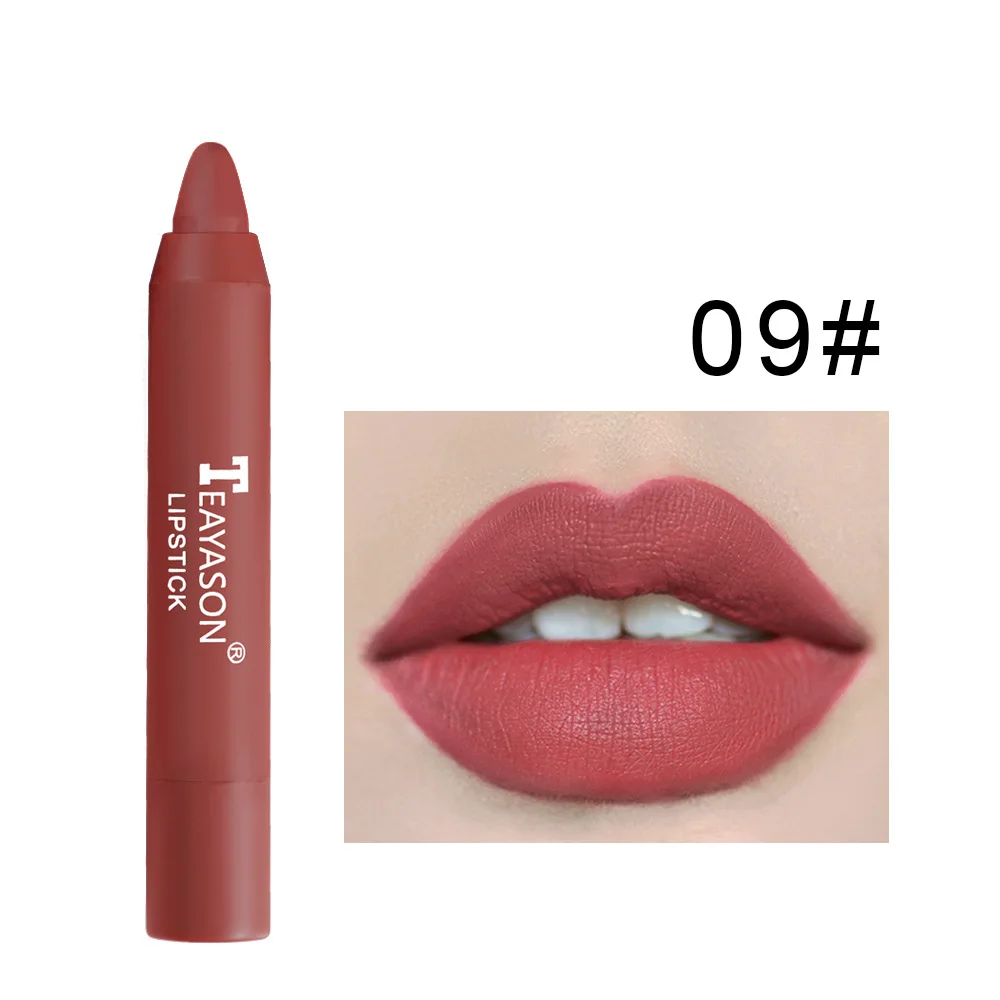 TEAYASON Nude Velvet Matte Lipstick Long Lasting Moisturizing Lip Crayon High Pigment Rotate Lipsticks Pen Woman Cosmetics