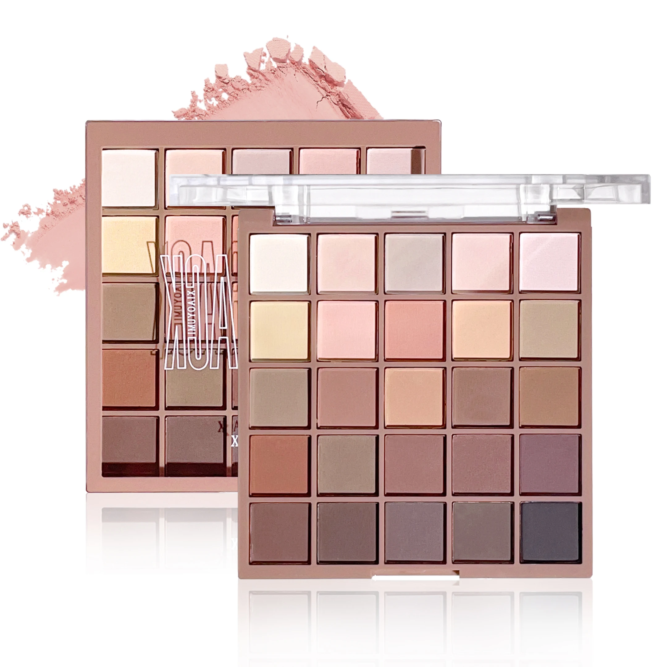 Eyeshadow palette in 25 colors, matte brown nude multi-color eyeshadow, high color rendering, waterproof and sweatproof, daily e