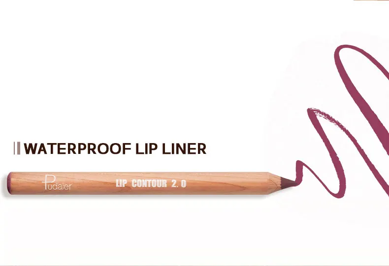 Nude Brown Lipliner Pen Wooden Matte Lip Liner Waterproof Lipstick Pencil Easy To Wear Non-stick Cup Lip Contouring Pen Cosmetic