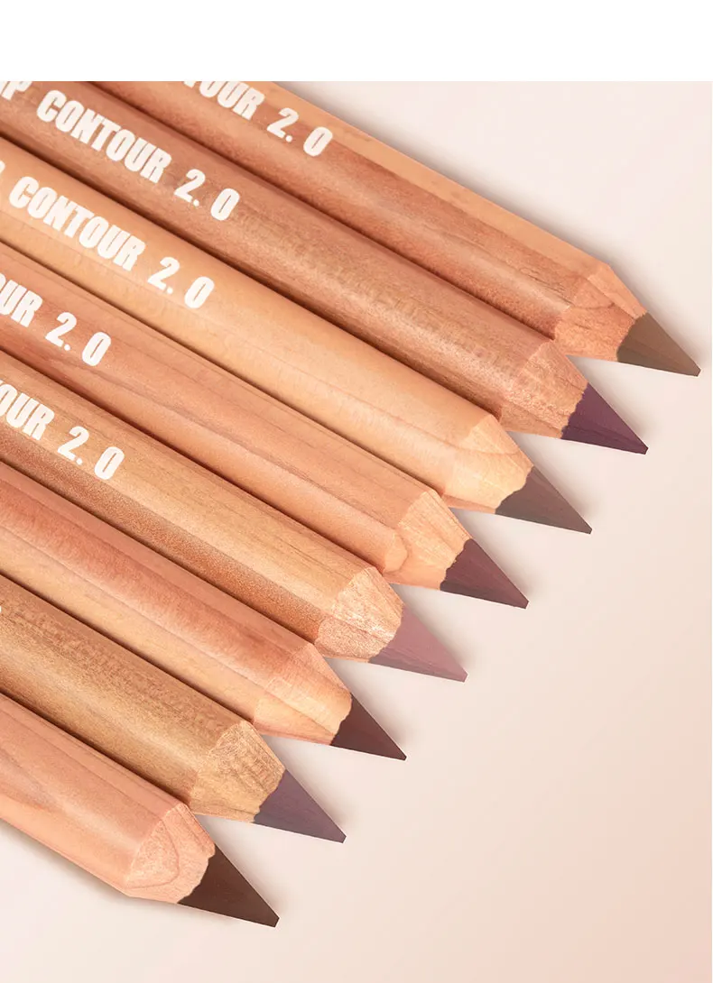 Nude Brown Lipliner Pen Wooden Matte Lip Liner Waterproof Lipstick Pencil Easy To Wear Non-stick Cup Lip Contouring Pen Cosmetic