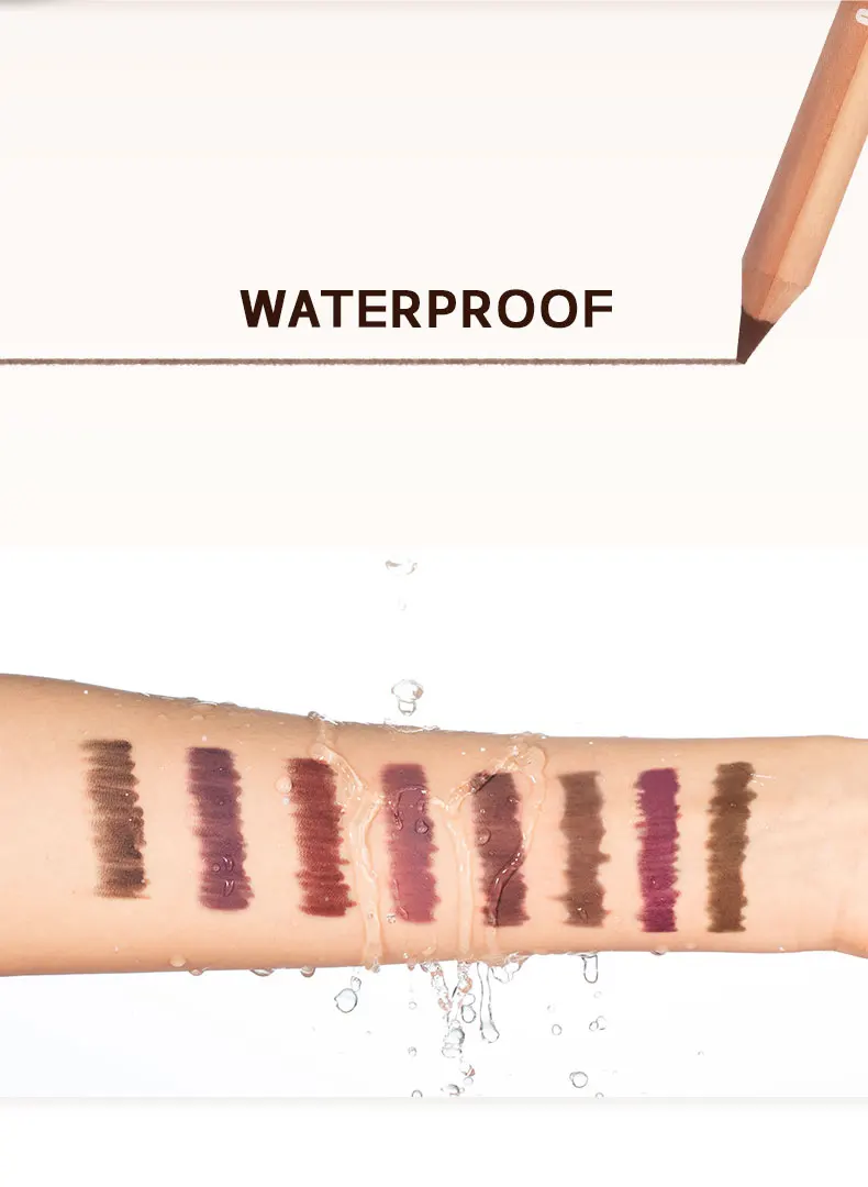 Nude Brown Lipliner Pen Wooden Matte Lip Liner Waterproof Lipstick Pencil Easy To Wear Non-stick Cup Lip Contouring Pen Cosmetic
