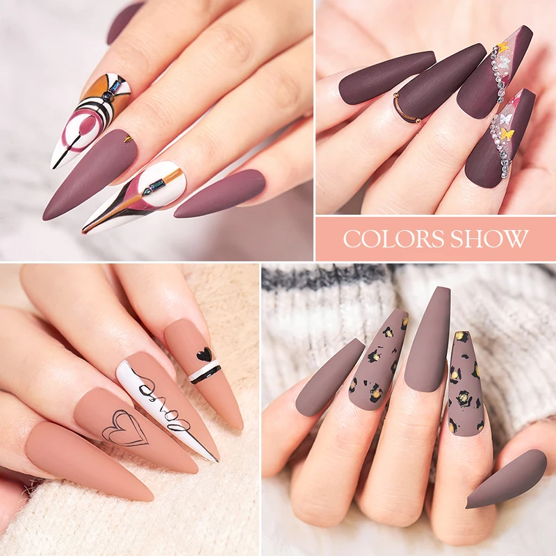 Mtssii 6PCS/Set Nude Color Gel Nail Polish Set 150 Colors Glitter Semi Permanent UV Led Gel Varnish Soak Off Nail Gel Art Design