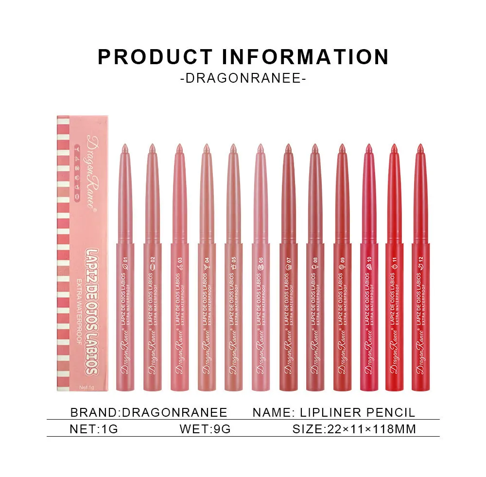 Lipstick Sexy Beauty Lasting Waterproof Pigment Matte Lipstick Pencils Velvet Lip Liner Pencil Outline Lips Contour Line Makeup