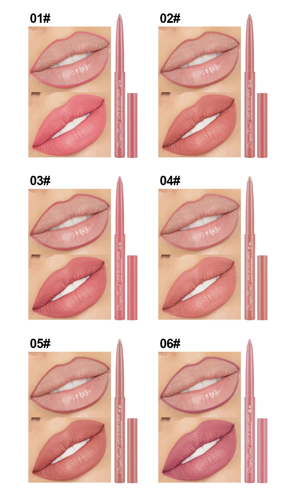 Lipstick Sexy Beauty Lasting Waterproof Pigment Matte Lipstick Pencils Velvet Lip Liner Pencil Outline Lips Contour Line Makeup