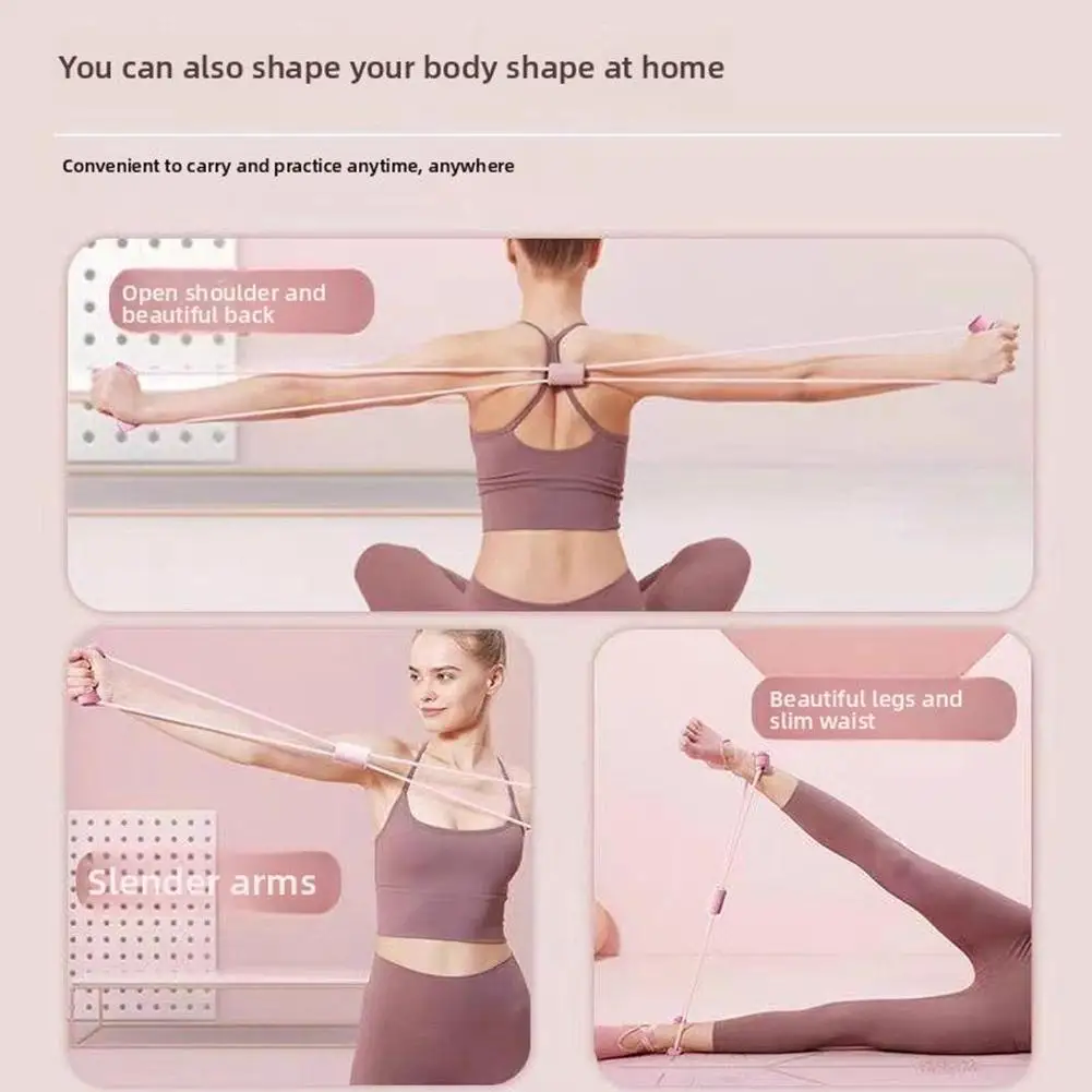 1Pc 8-word Type Resistance Band Stretch Fitness Elastic Exercise Belt Elastic Arm Band Yoga Women Equipment Fitn